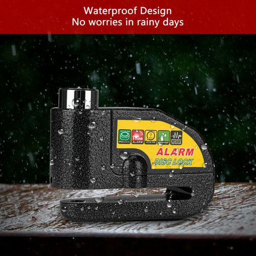 Black Motorcycle Alarm Disc Lock Motor Bike Brake Security Electric Bicycle Lock AU
