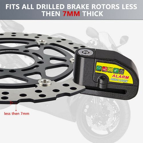 Black Motorcycle Alarm Disc Lock Motor Bike Brake Security Electric Bicycle Lock AU