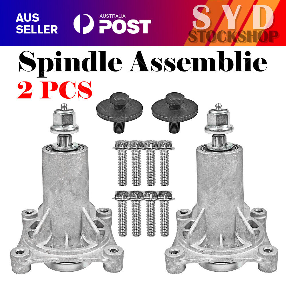 2PCS Spindle Assembly, Bolts, Pulley Nuts for Husqvarna, Poulan Pro, Craftsman