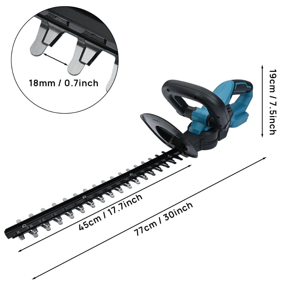 36V Cordless Hedge Trimmer, Dual Blade, 3 Batteries Set