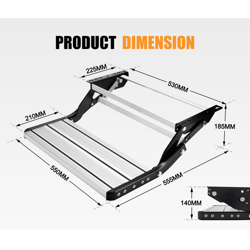 200KG Aluminum Pull Out Caravan Step Folding RV Trailer