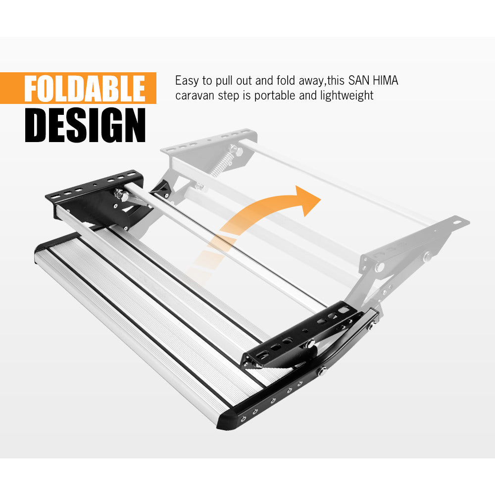 200KG Aluminum Pull Out Caravan Step Folding RV Trailer