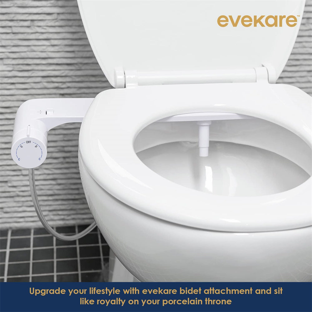 Adjustable Nozzles Toilet Bidet Seat, Non-Electric, Cold Water Spray, White