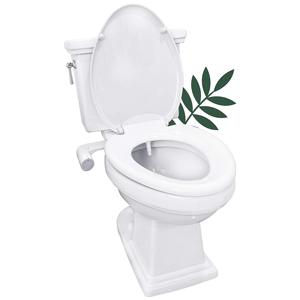 Adjustable Nozzles Toilet Bidet Seat, Non-Electric, Cold Water Spray, White