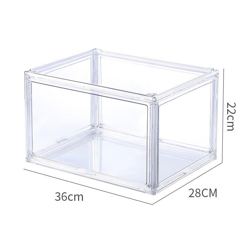 Ultra-clear Stackable Acrylic Shoe Box with Magnetic Side Door