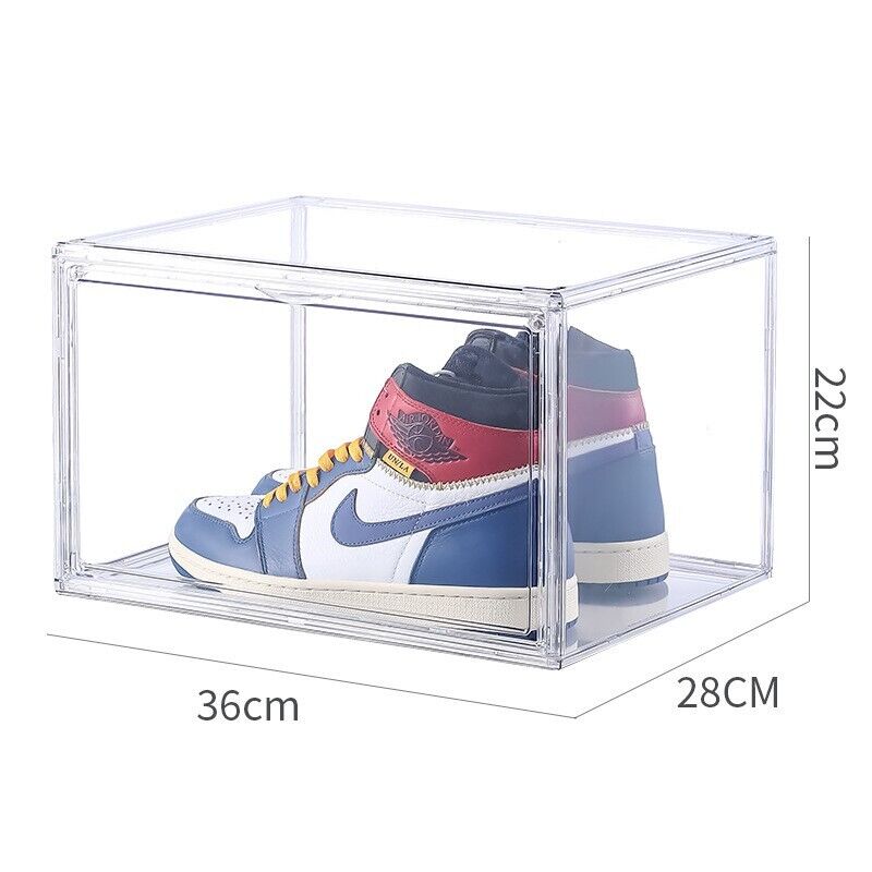 Ultra-clear Stackable Acrylic Shoe Box with Magnetic Side Door