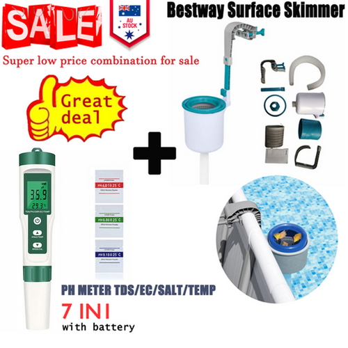 Multifunctional 7-in-1 Water Quality Tester + Skimmer Set