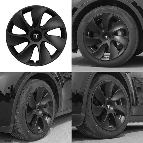 Matte Black 19" Wheel Covers & Mud Flaps for Tesla Model Y