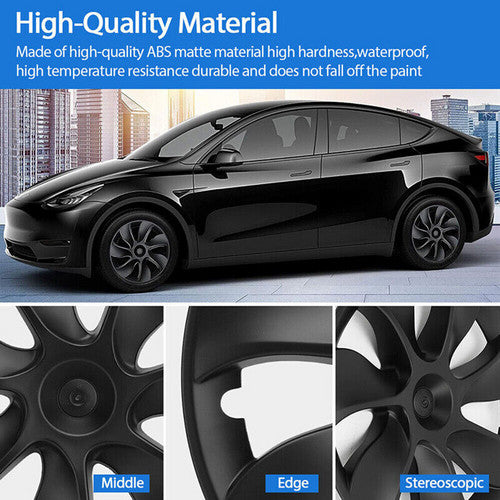 Matte Black 19" Wheel Covers & Mud Flaps for Tesla Model Y