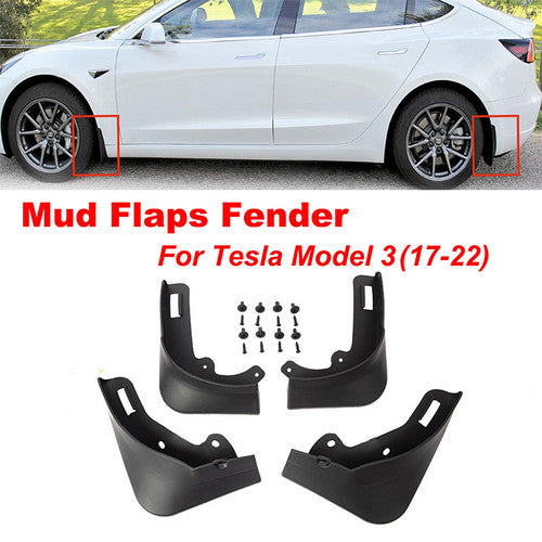 Tesla Model 3/Y TPE PP Mud Flaps & Storage Box Set