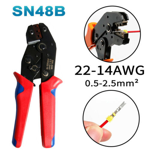 IP68 Waterproof Insulated Electrical Connectors Set, 4.8mm Crimp Terminals + Plier