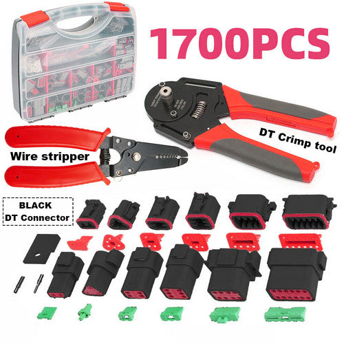 BLACK??1700X Deutsch DT Connector Kit Genuine Deutsch Crimp Tool Auto Marine