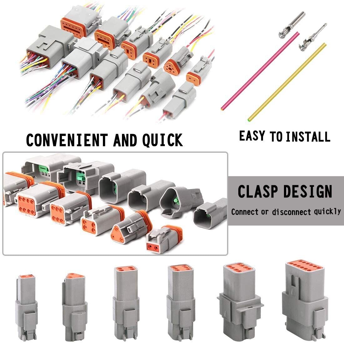 1100 PCS Waterproof Deutsch DT Connector Kit 14-16AWG