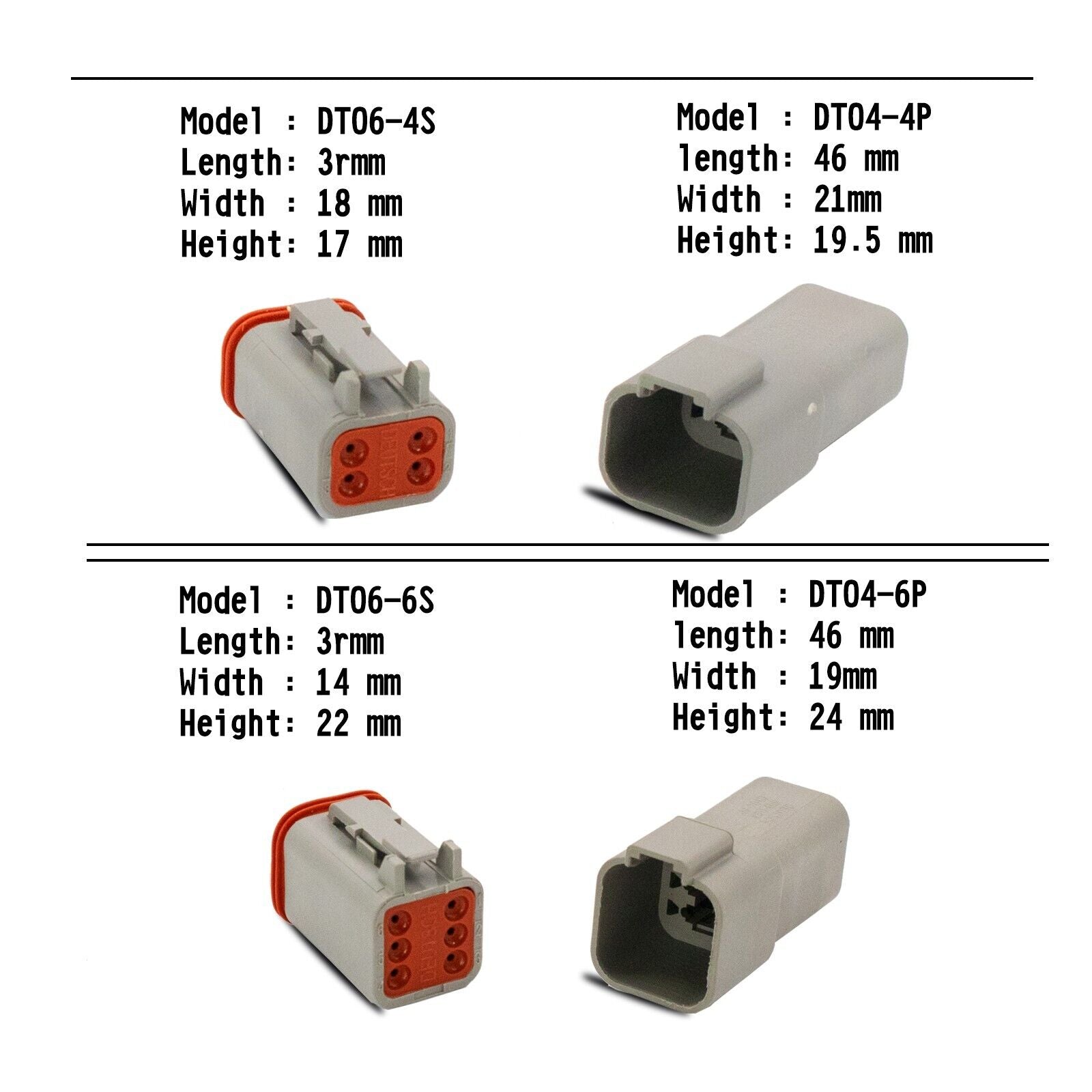 1100 PCS Waterproof Deutsch DT Connector Kit 14-16AWG