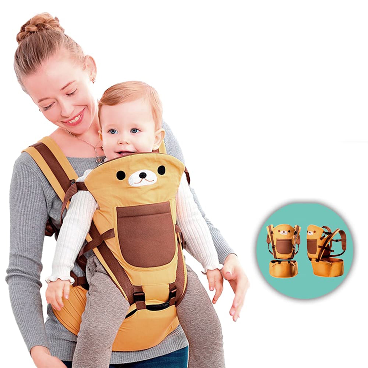 Ergonomic Baby Carrier with Hip Seat, 10-in-1 Wrap Sling