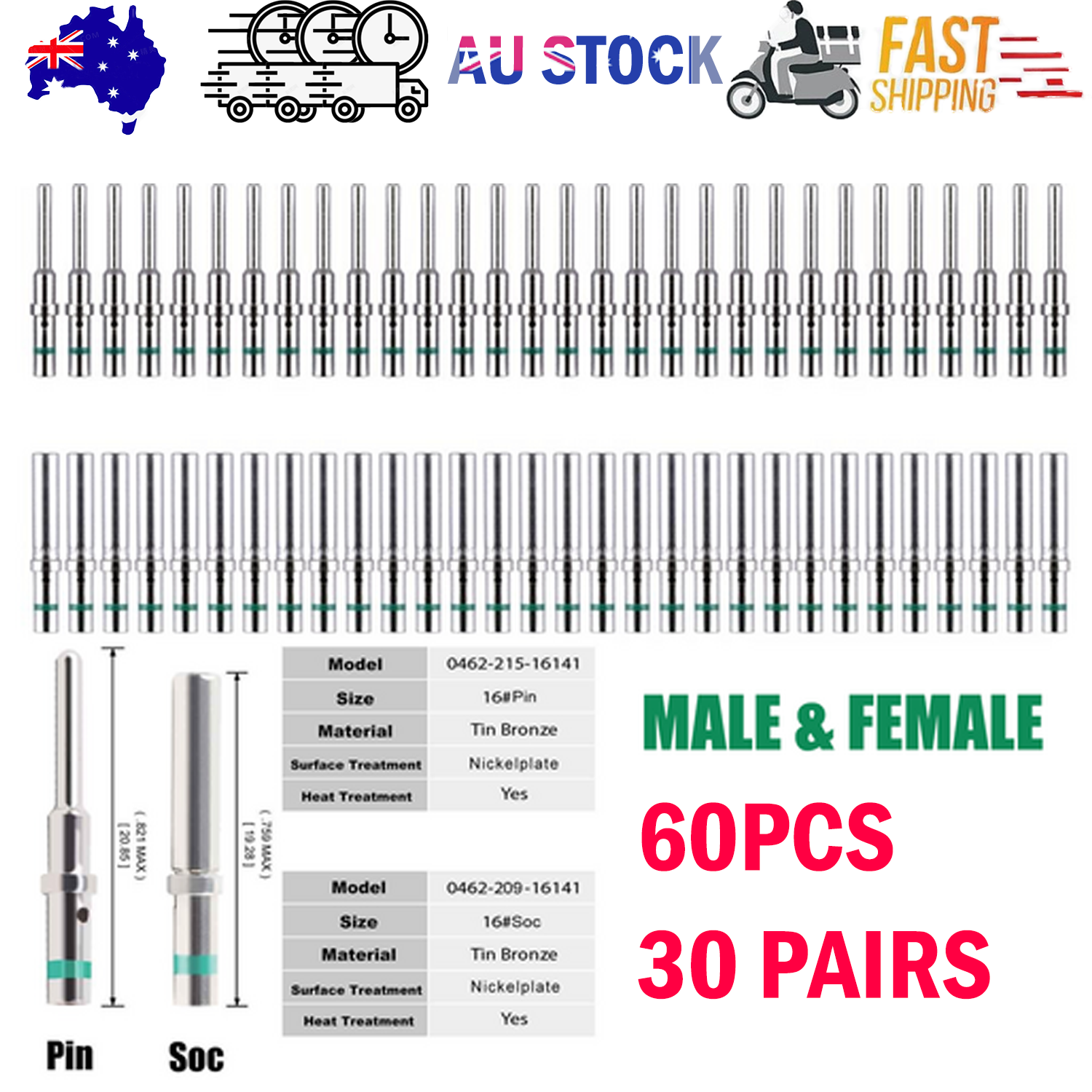 Deutsch DT Series solid pin Connector Male&Female 0462-209-16141 0460-215-16141