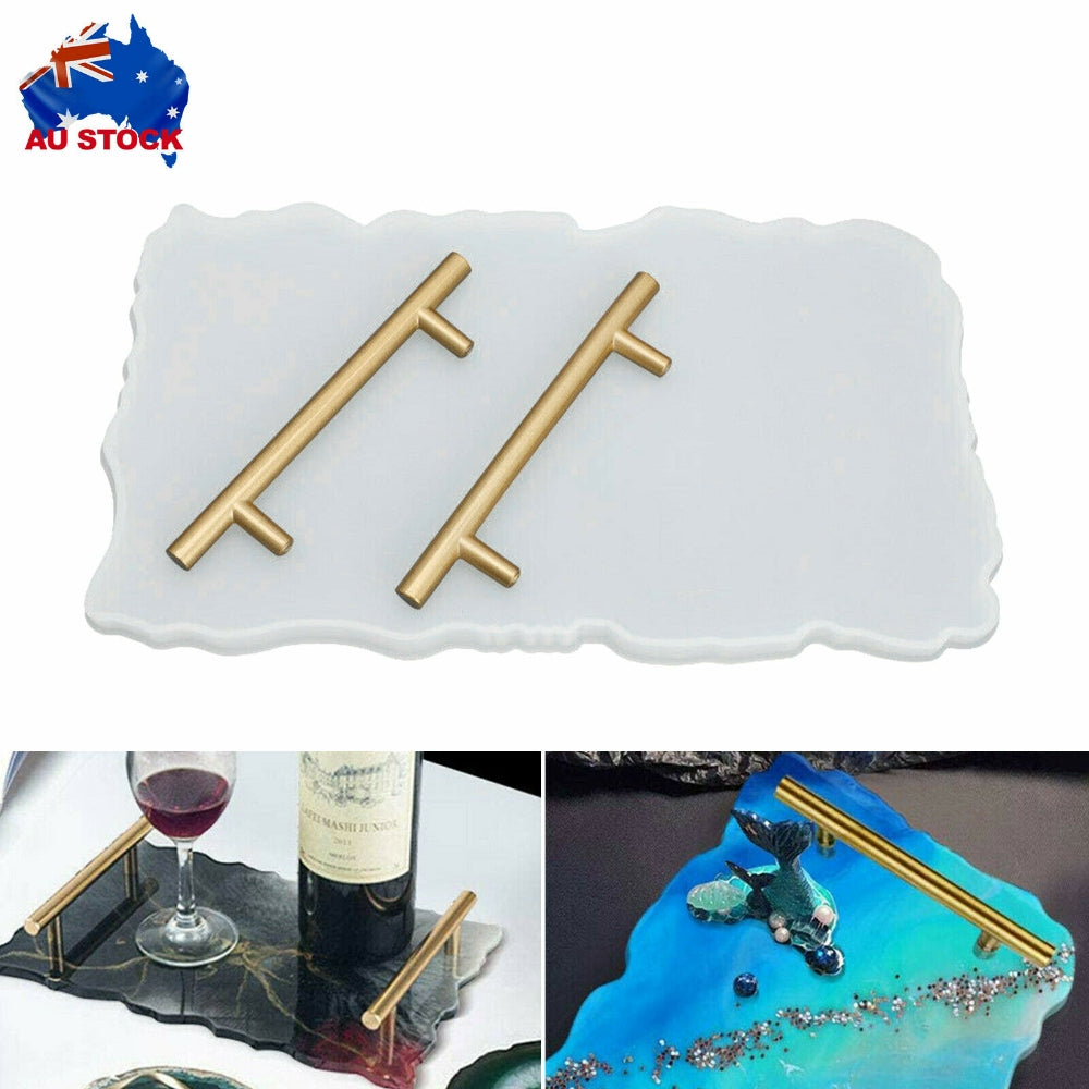 Large Silicone Tray Mould with Handles, Irregular Coaster Resin Craft, DIY Art