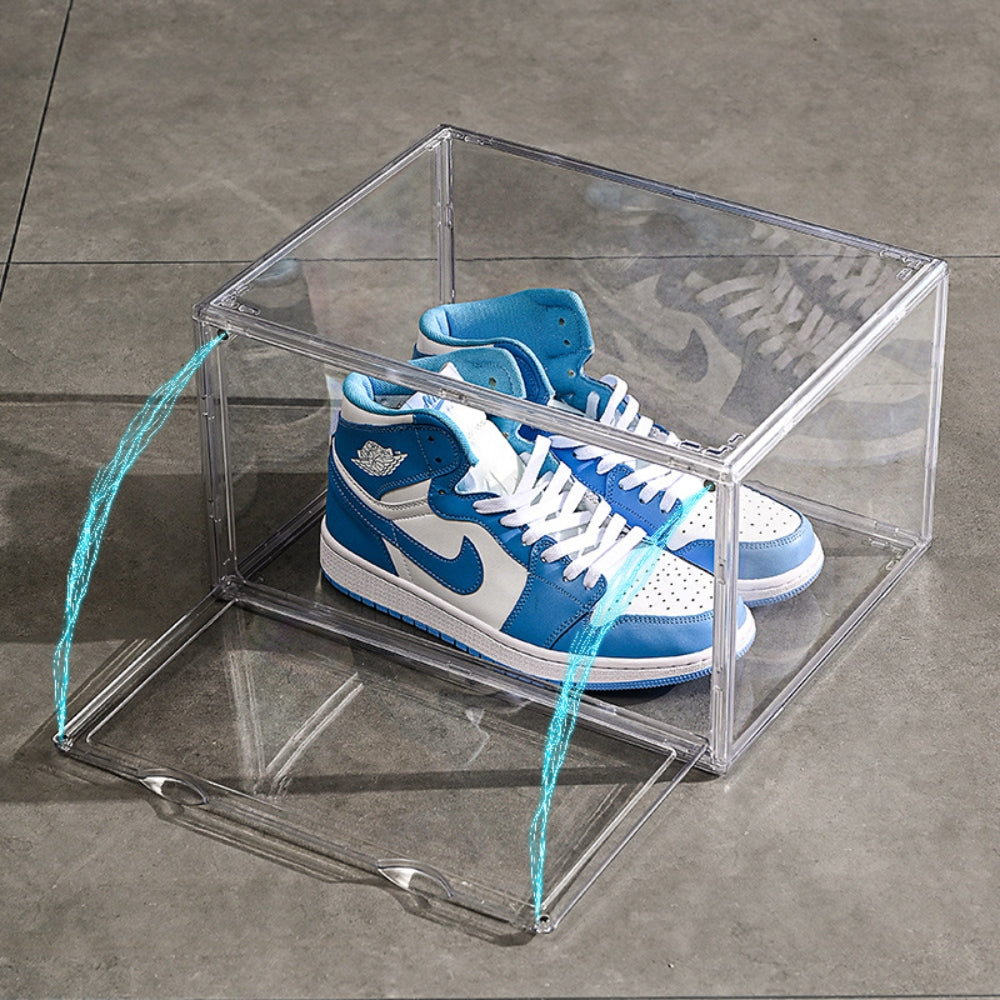 Acrylic Stackable Shoe Storage Boxes with Magnetic Doors