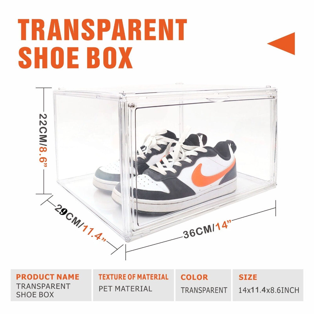 Stackable Clear Shoe Display Boxes, 3PCS, Reinforced Frame