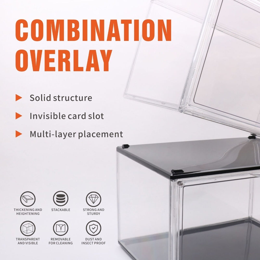 Stackable Clear Shoe Display Boxes, 3PCS, Reinforced Frame