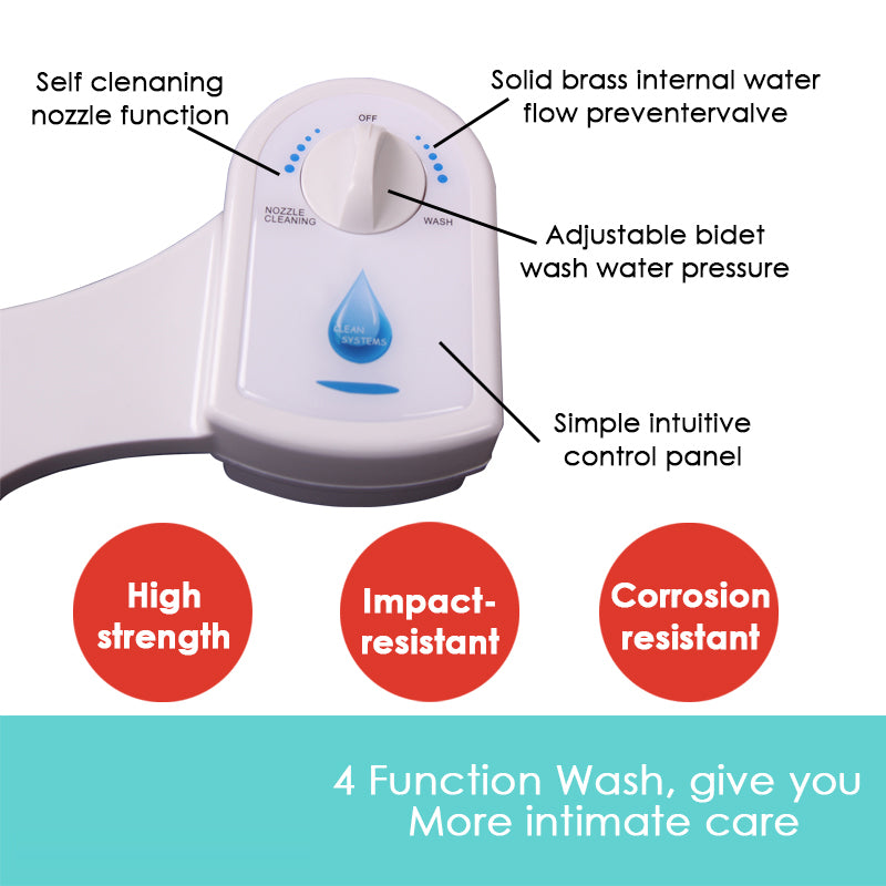 Adjustable Dual Nozzles Toilet Bidet Seat, Easy Install