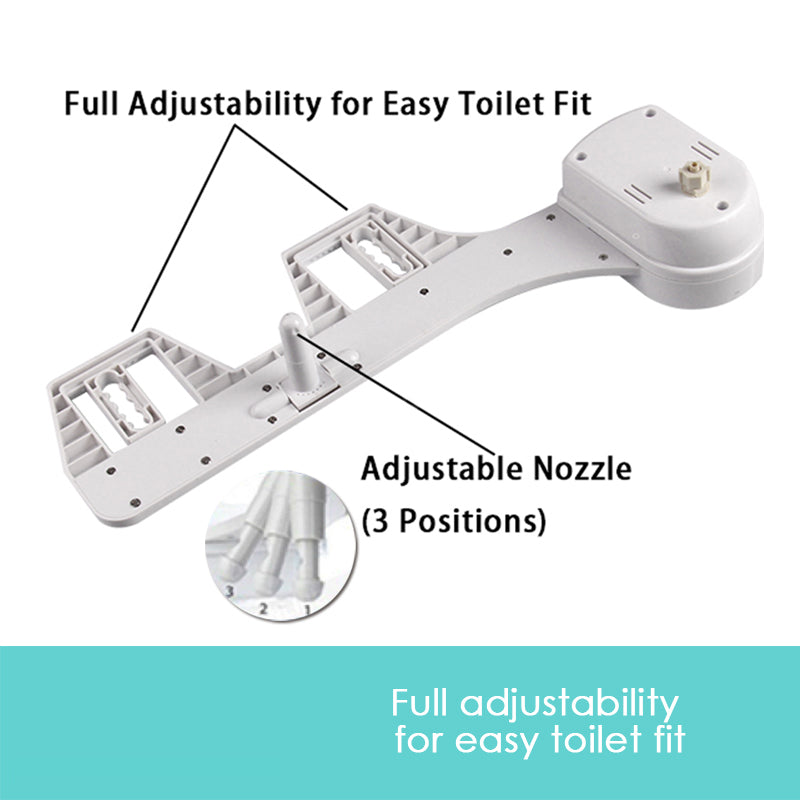 Adjustable Dual Nozzles Toilet Bidet Seat, Easy Install