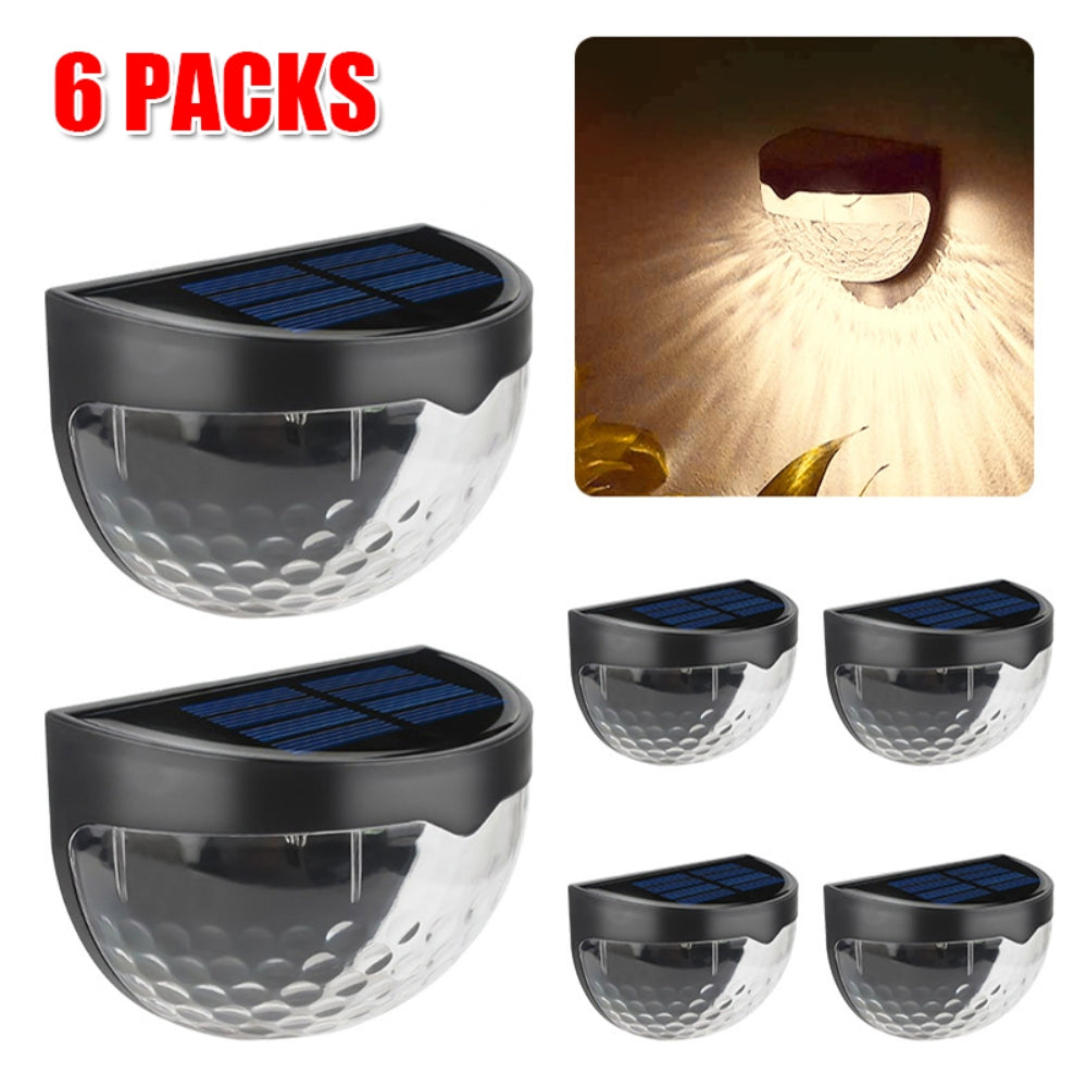 6PCS Waterproof Solar LED Wall Lights for Outdoor Garden