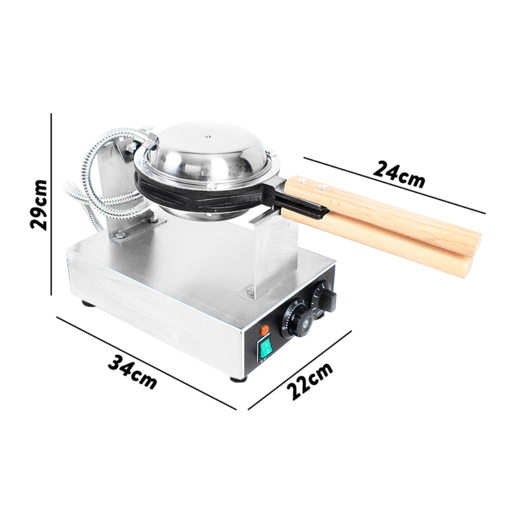 Nonstick Stainless Steel Egg Puff Waffle Maker 1.4 KW