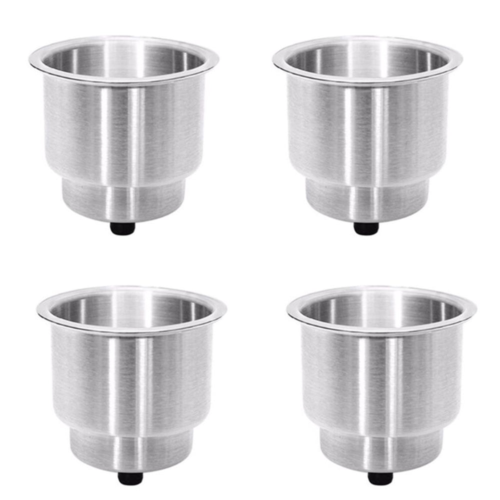 Stainless Steel Drink Cup Holders 4PCS with Drain Holes