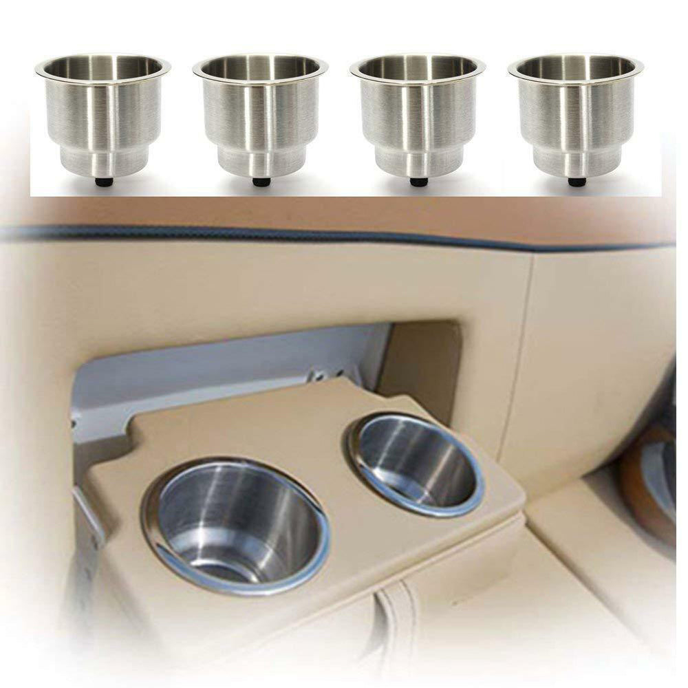 Stainless Steel Drink Cup Holders 4PCS with Drain Holes