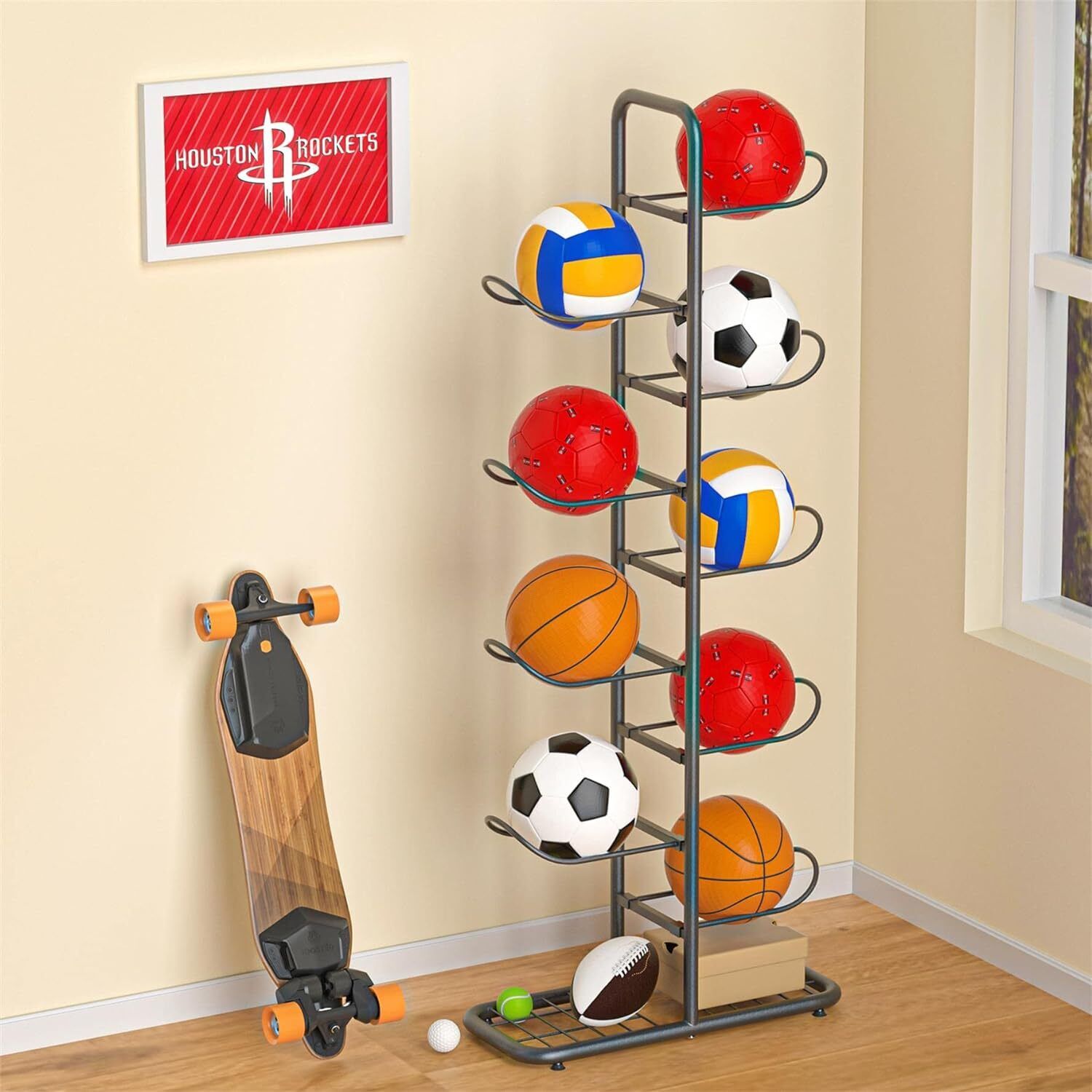 Basketball Soccer Storage Rack Sport Ball Organizer Ball Holder Display Stand