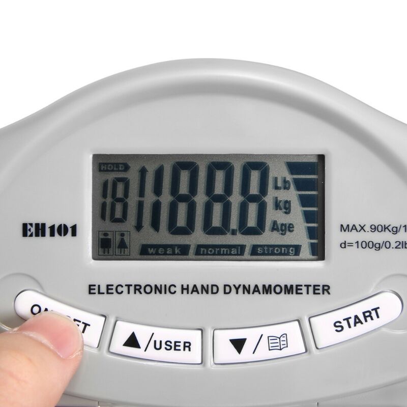 Ergonomic Digital Hand Grip Strength Tester, 90kg Max Force