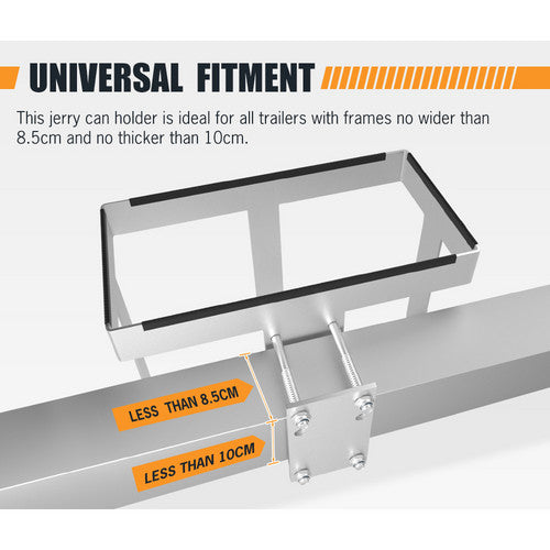 Galvanized Steel 20L Jerry Can Holder for Camper & Trailer