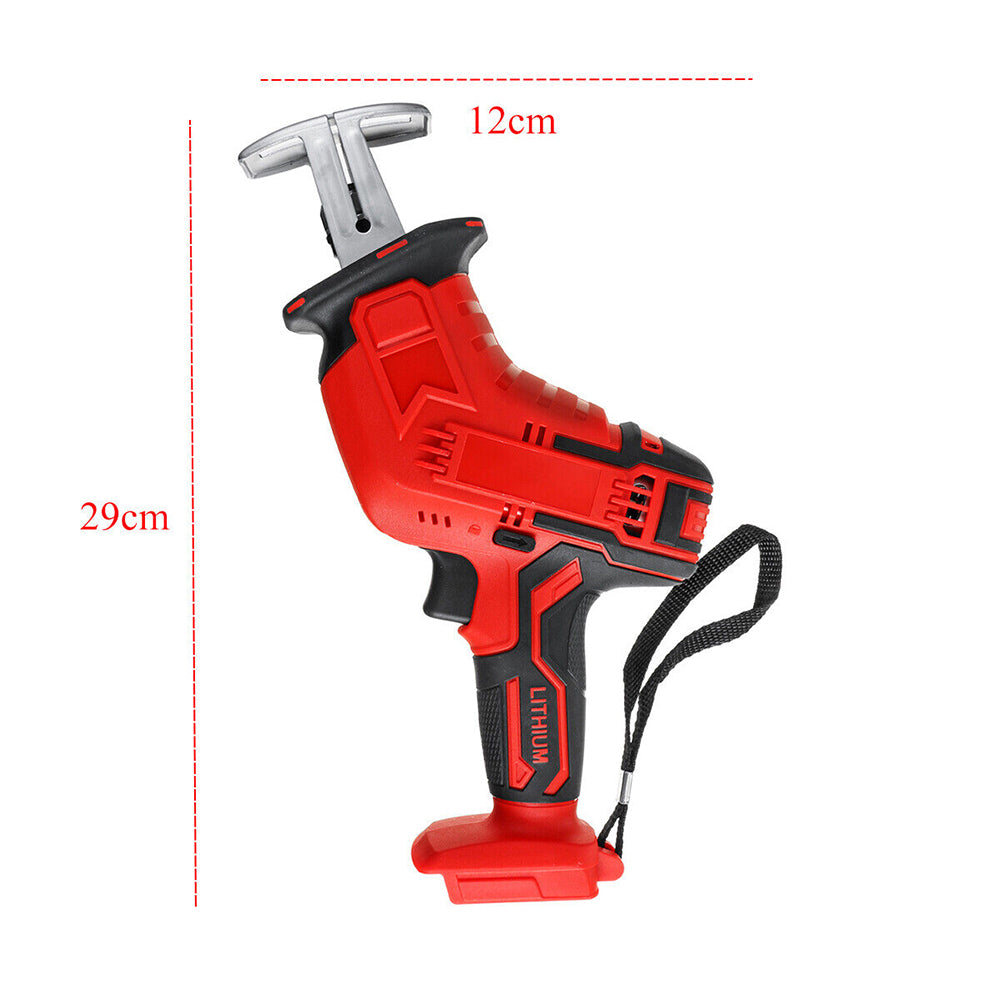 High Power Red Cordless Reciprocating Saw w/ Blades, Electric Brake