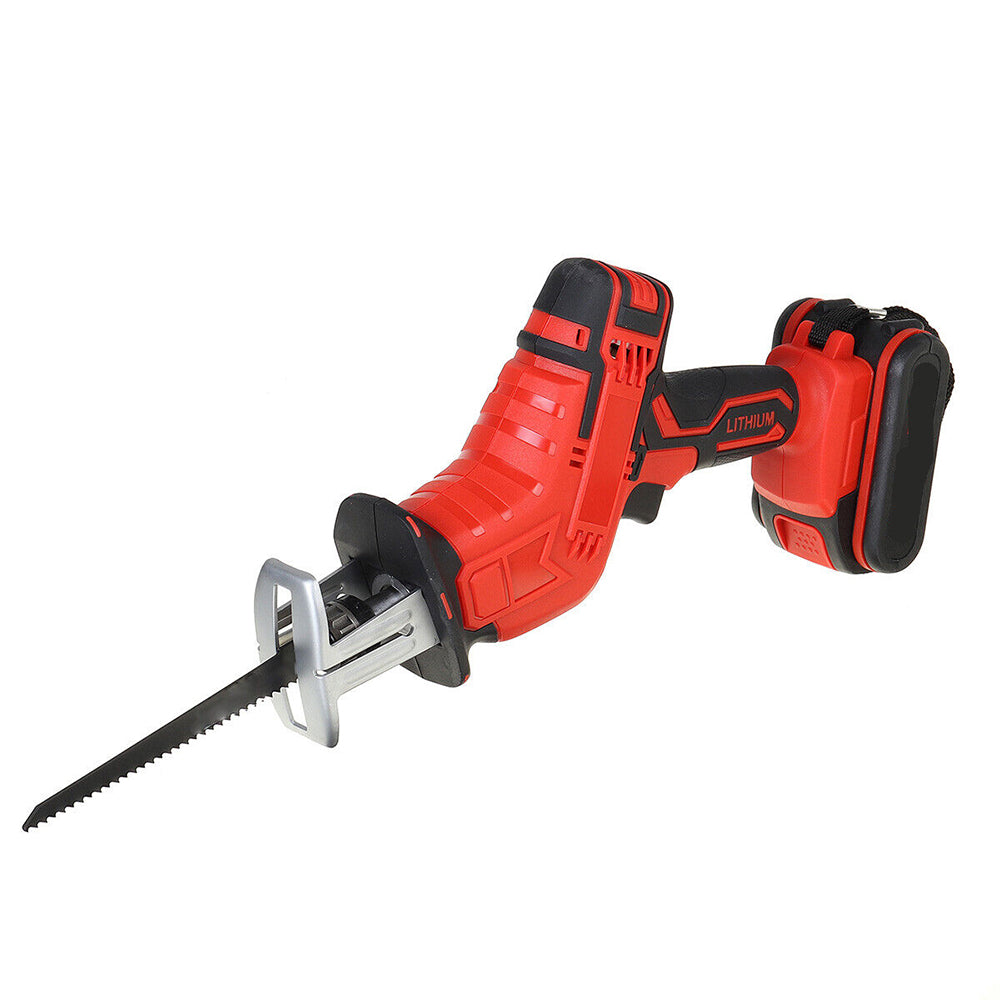 High Power Red Cordless Reciprocating Saw w/ Blades, Electric Brake