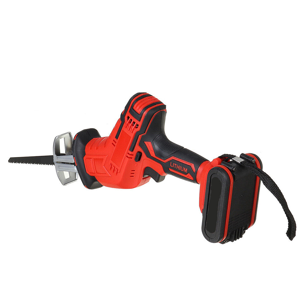 High Power Red Cordless Reciprocating Saw w/ Blades, Electric Brake