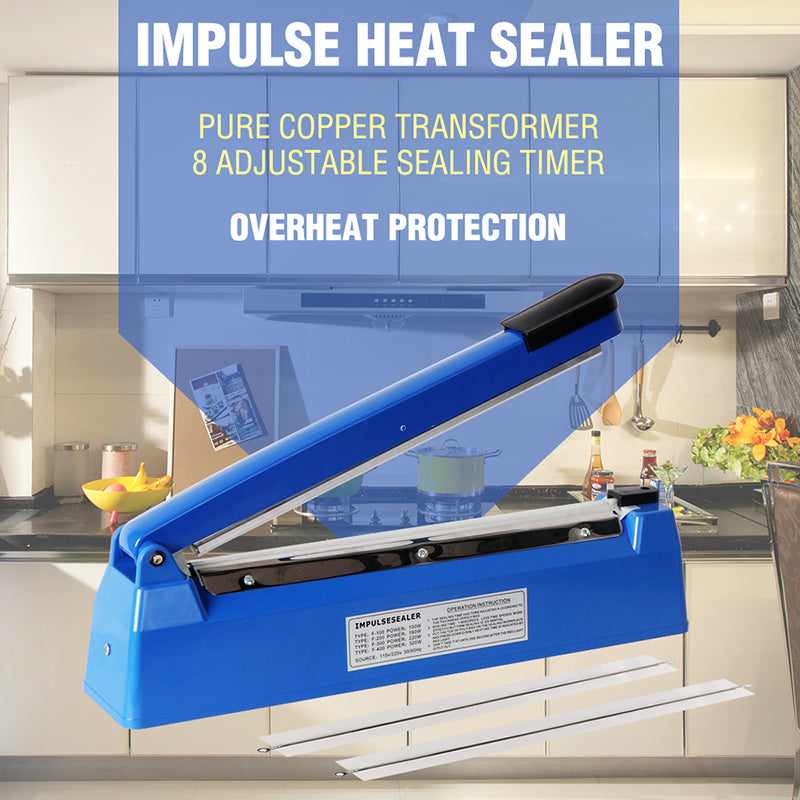 Durable 300mm Metal Impulse Heat Sealer, Electric Poly Bag