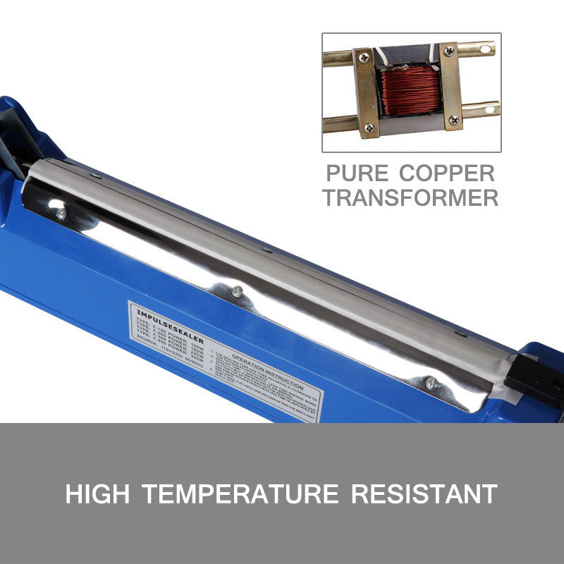 Durable 300mm Metal Impulse Heat Sealer, Electric Poly Bag