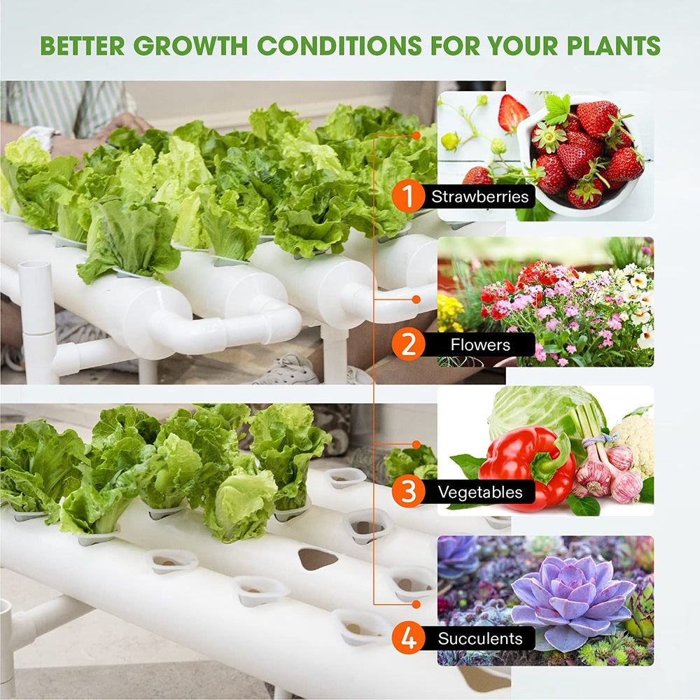 36 Plant Sites Hydroponic Grow Kit with Timer System