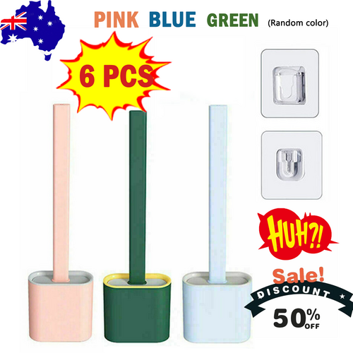 Flexible Silicone Bristle Toilet Brush Set with Ventilated Base