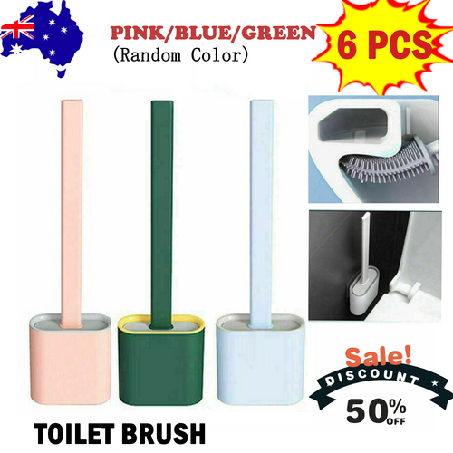 Flexible Silicone Toilet Brush Set, Non-Rusting, Ventilated Base