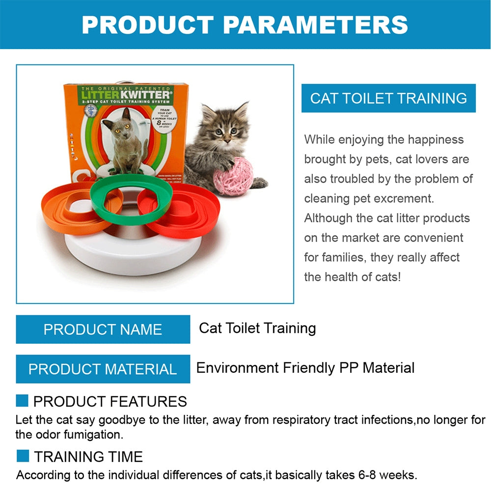 3-Step Cat Toilet Training System with DVD - Litter Kwitter