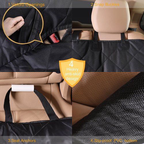 Waterproof NonSlip Pet Car Seat Cover with Mesh Window