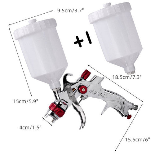 Adjustable HVLP Spray Gun Kit, Aluminum, PVC, 3 Nozzles