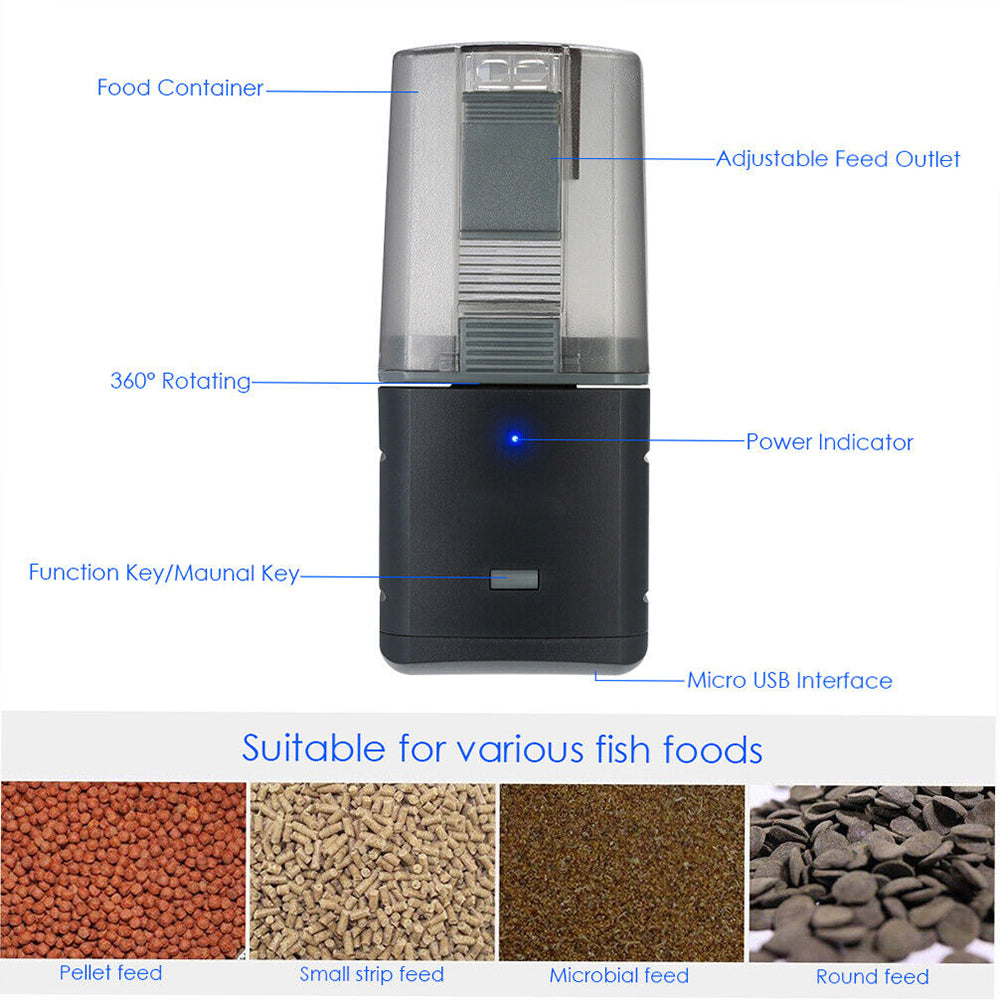 WiFi Remote Control Automatic Fish Feeder USB 1pc