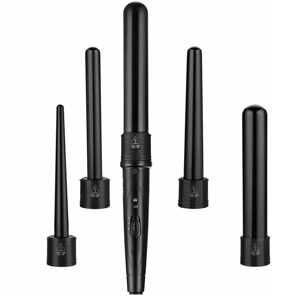 5 in 1 Ceramic Hair Curler Wand Set LCD Adjustable Temp