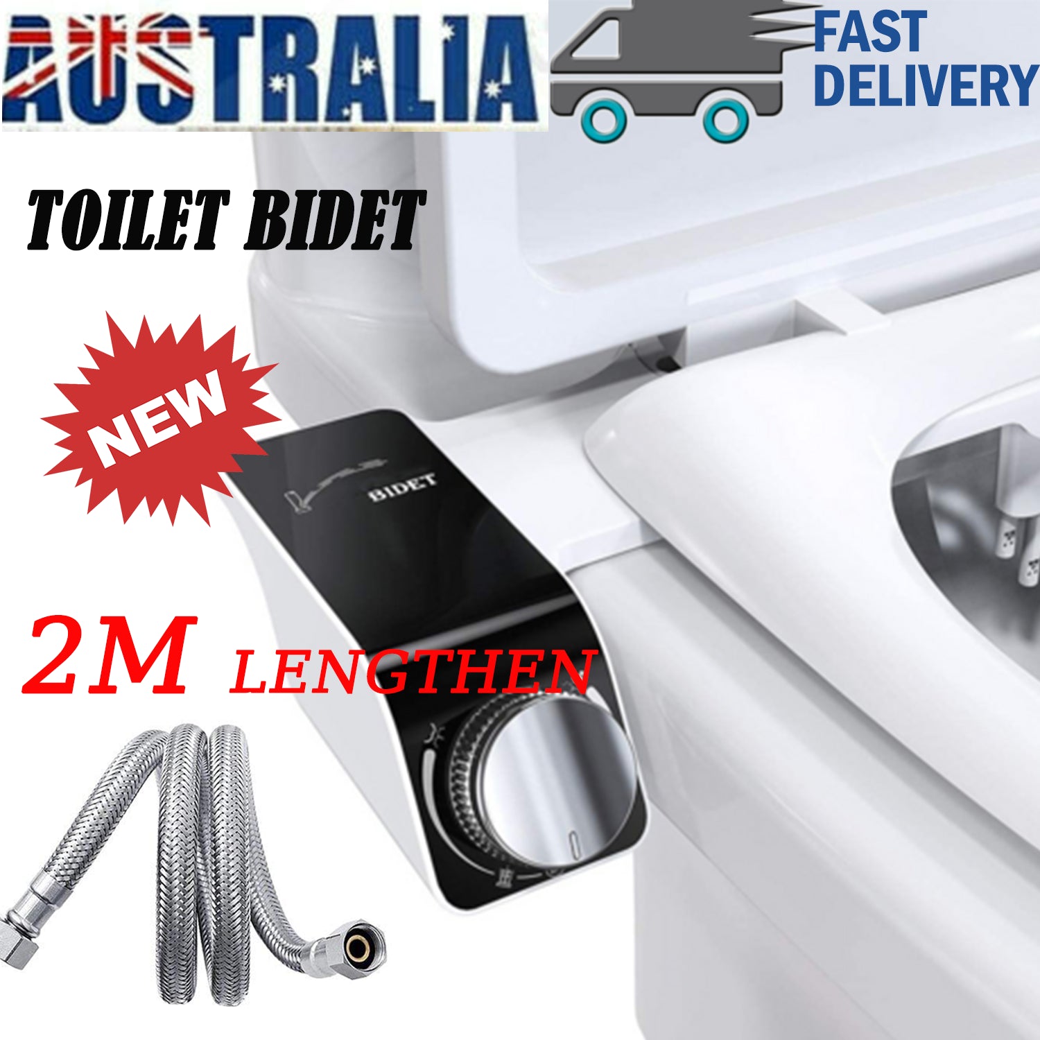 Dual Nozzles Non-Electric Bidet Seat with Hot & Cold Water Control