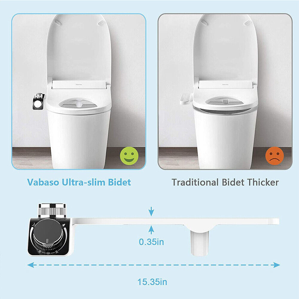 Dual Nozzles Non-Electric Bidet Seat with Hot & Cold Water Control