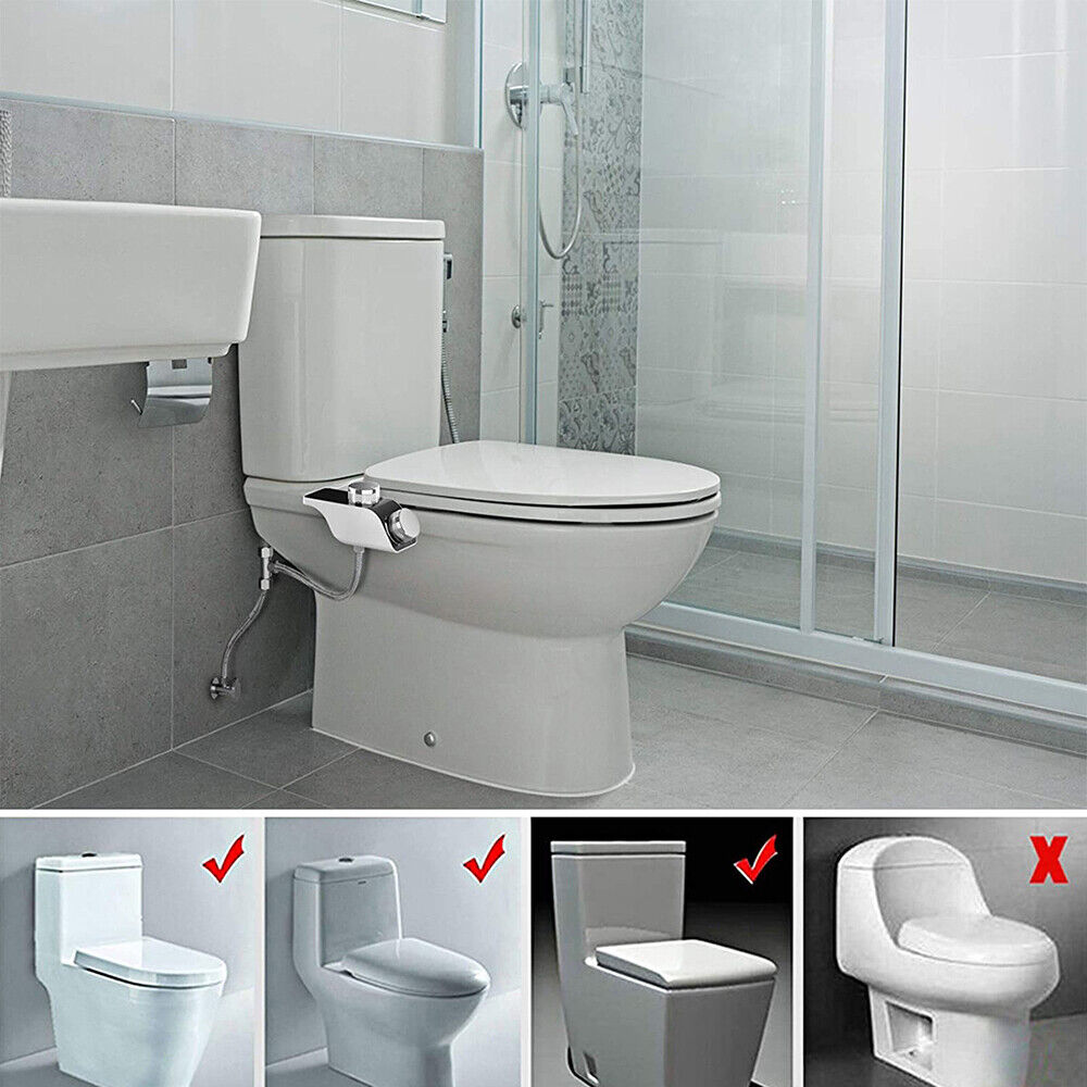 Dual Nozzles Non-Electric Bidet Seat with Hot & Cold Water Control