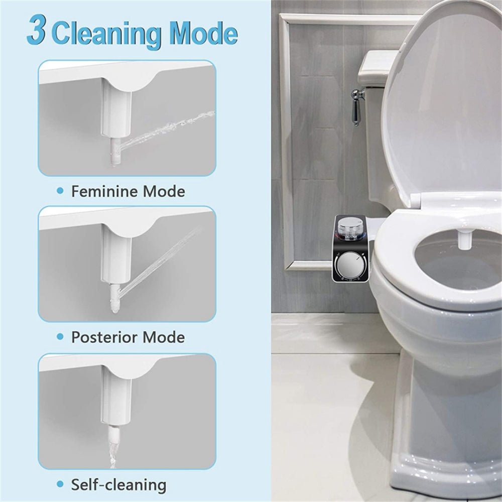 Adjustable Dual Nozzle Bidet Seat, Self-Cleaning, Hot Cold